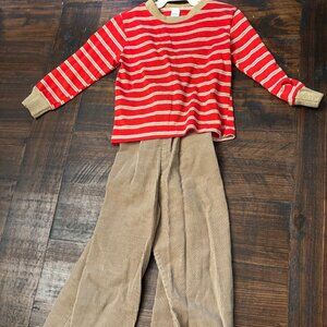 Vintage Animal Crackers Striped Shirt and Corduroy Pants ~ Size: 3T